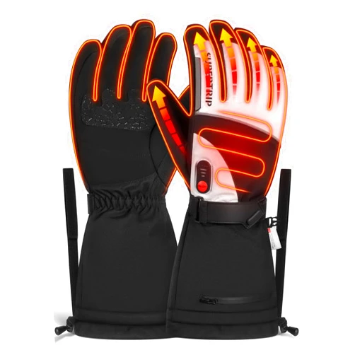 Supertrip Heated Gloves for Men Women, Rechargeable 7.4V 3000mAh Battery 22.2WH Heated Ski Gloves, 3M Thinsulate Waterproof Touchscreen Electric Heating Gloves - Skiing Motorcycle Hunting Outdoor Work