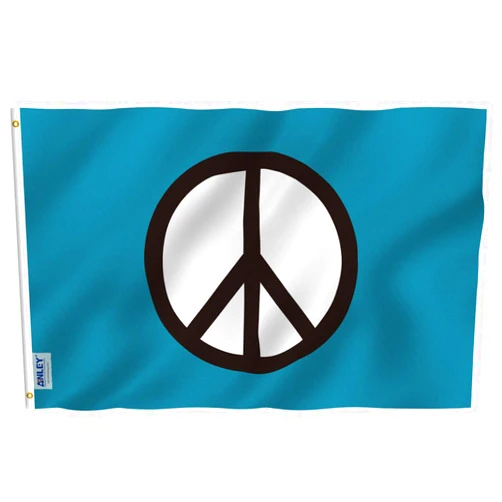 ANLEY Fly Breeze 3x5 Foot Peace Symbol Flag - Vivid Color and Fade Proof - Canvas Header and Double Stitched - World Peace Flags Polyester with Brass Grommets 3 X 5 Ft