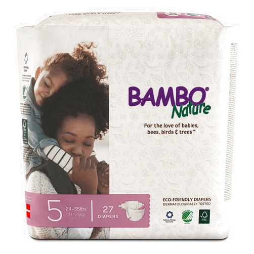 Bambo Nature Premium Baby Diapers - English Packaging, Size 5, 27 Count