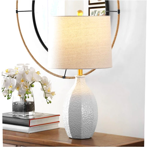 SAFAVIEH Lighting Collection Barli Modern Cream 25-inch Bedroom Living Room Home Office Desk Nightstand Table Lamp (LED Bulb Included)