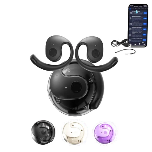 Generic Hy-Undai Hy-T26 Pro Language Translator, Simultaneous Interpretation Earphone, New HY T26 Pro Headphones Translator, Supports Over 75 Different Languages, Equipped with AI App (Black)