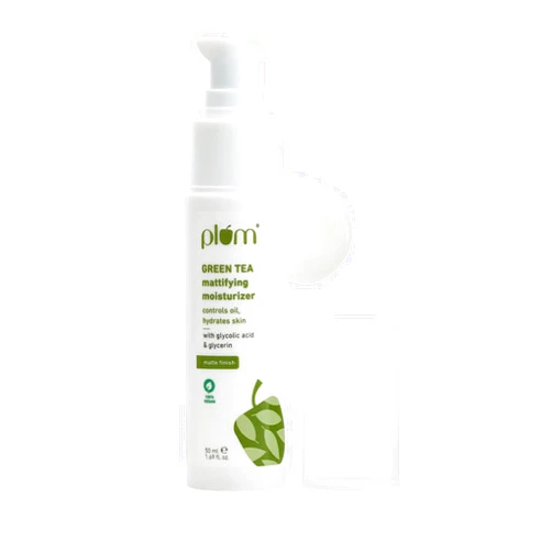 Plum Green Tea Mattifying Face Moisturizer | Matte Finish for Acne Prone and Oily Skin | Lightweight, Matte Formula | Non-Greasy Formula, SLS & Paraben Free, for Women & Men, 1.69 Fl OZ