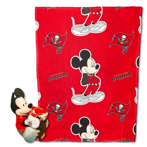 Northwest Official NFL Tampa Bay Buccaneers & Mickey Mouse Character Hugger Pillow & Silk Touch Throw Set, 40