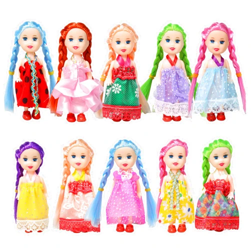 Digabi 10 Sets Mini Clothes and Accessories-3 Inch Mini Girl Dolls-Handmade Clothes-Doll Shoes Random, Birthday Gifts for Girl