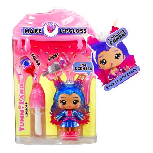 Yummiland Lip Gloss Doll - Roxie Crystal Candy, with DIY Lip Gloss Kit, Ages 4+