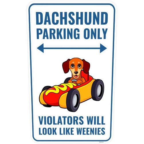 Venicor Dachshund Sign Decor - 9 x 14 Inches - Aluminum - Weiner Dog Dachshund Gifts for Women Stickers Stuff