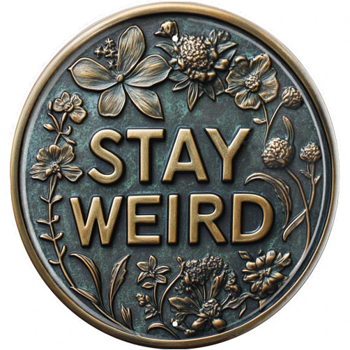 FWBOYSV Vintage Round Tin Stay Weird Sign Retro Metal Sign Suitable For Home Street Shop Garage Bar Farm Garden - Multi-Purpose For Indoor/Outdoor Use Plaque 8x8 Inch
