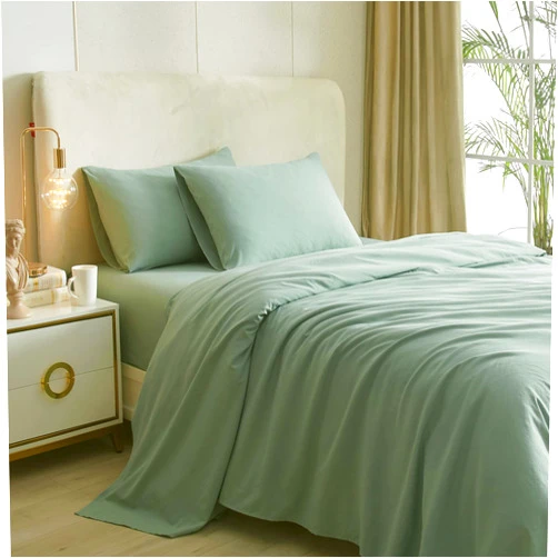 HighBuy Sage Green Sheets for Queen Size Bed,4 Piece Cooling Sheets Queen Deep Pocket up to 16 Inch,Solid Bedding Sheets & Pillowcasess Set,Wrinkle, Fade, Stain Resistant - 4 Piece (Queen, Green)