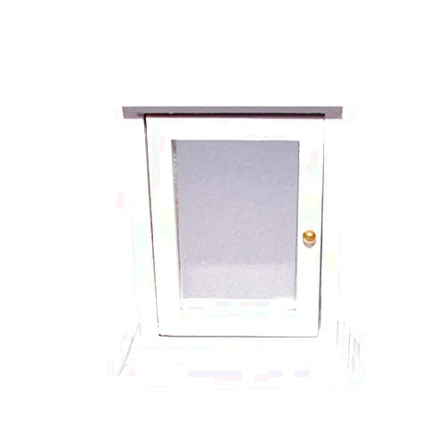 Melody Jane Dolls Houses Melody Jane Dollhouse White Medicine Cabinet with Mirror Door Miniature Bathroom Furniture