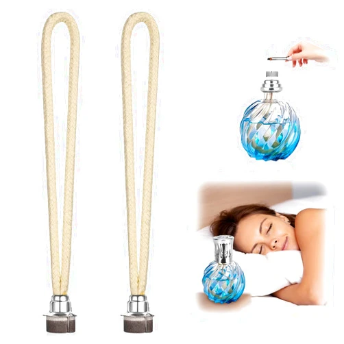 Hi.FANCY 2 PCS Oil Lamp Wicks for Fragrance Lamp, Oil Burners Replacement Wicks for Oil Lamps, Wick for Oil Lamp Diffuser Wick, Catalytic Wick for Catalytic Burner Diffuser Aromatherapy(Silver 13mm)