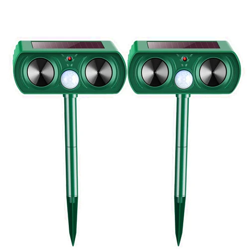 MHNKACA 2 Pack Solar Ultrasonic Animal Repeller 2026 Waterproof Deer Repellent Devices Flashing Light Deterrent for Rabbits,Dogs, Raccoons, Cats,Rodents, Skunks, Squirrels,Yard Garden Outdoor