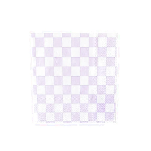Jollity & Co Check It! Cocktail Napkins - Party Napkins in Purple Posse - Pack of 20 Cocktail Napkins - Easy to Mix and Match - Paper Napkins to Suit All Occasions and Birthday Decorations