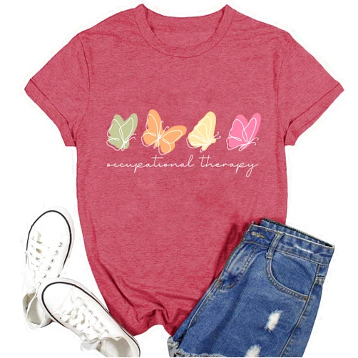 Ascrazy Womens Occupational Therapy Shirt OT Assistant T-Shirt Occupational Therapist Month Tee Top