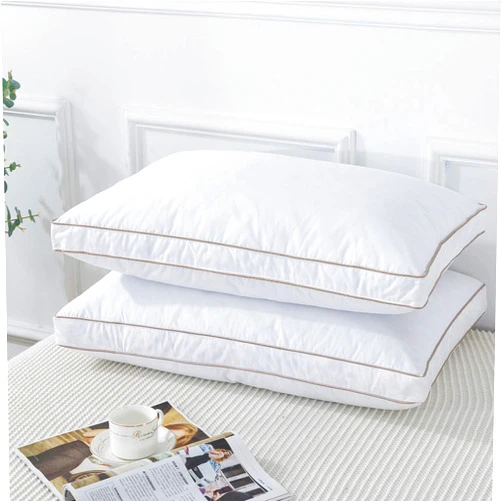 WhatsBedding Luxury Feather Pillows for Sleeping - White Bed Pillow Queen Size Set of 2 - 20 x 30 inch