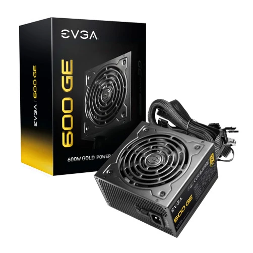 EVGA 600 GE, 80 Plus Gold 600W, Eco Mode, 5 Year Warranty, Power Supply 200-GE-0600-V1
