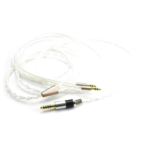 NewFantasia 4.4mm Balanced Male Cable 6N OCC Copper Single Crystal Silver Plated Cord Compatible with Hifiman Ananda, Sundara, Arya, HE400SE, Deva-Pro Headphones (4.4mm to Dual 3.5mm Male Version)