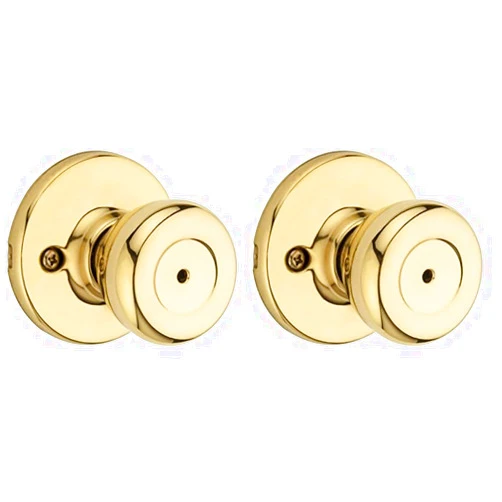 Kwikset 93001-923 Tylo Privacy Bed/Bath Knob in Polished Brass (Pack of 2)