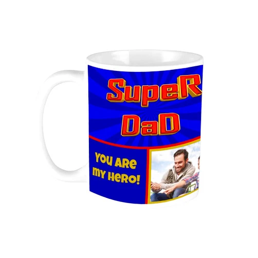 Custom Mate Custom Coffee Mug Personalized with Photos, Images, and Text (Father' Day (My Superhero))