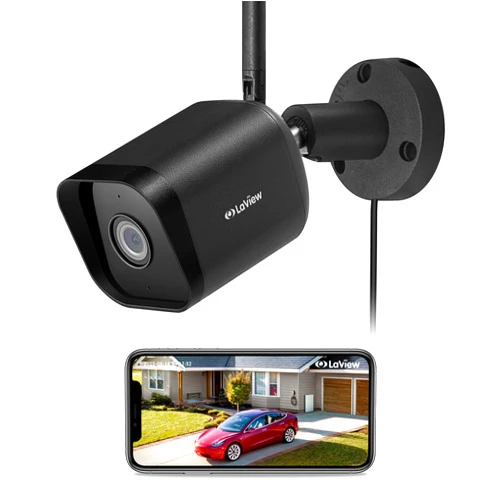 LaView Outdoor Security Cameras 1080P HD,Cameras for Home Security with AI Human Detection,Waterproof IP65,2-Way Audio,Clear Night Vision,2.4G WiFi,SD Card Slot&US Cloud Storage,Work with Alexa
