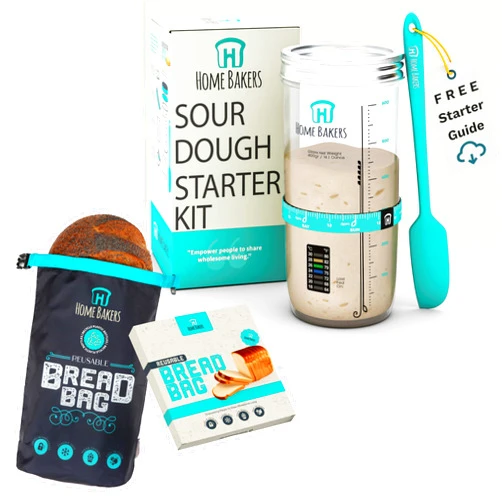 Ameeze Easy-to-Use Sourdough Starter Kit I 24oz Wide-Mouth Jar I Smart Tracker I Accurate Thermometer I Premium Scraper I Dual-Function Metal Lid I Perfect for Delicious 3-Loaf Batches