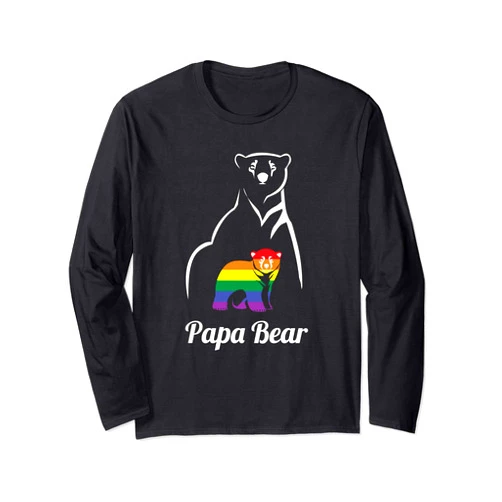LGBT Mama Bear Rainbow Clothing LGBT Papa Bear Gay Pride Equal Rights Rainbow Long Sleeve T-Shirt