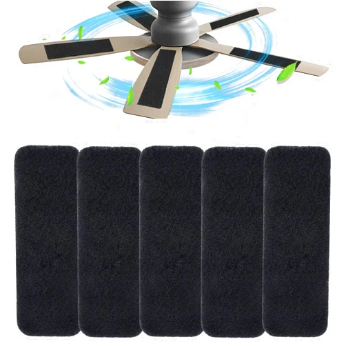 HAVANSIDY 5-Pack Ceiling Fan Filters for Blades, Coconut Shell Activated Carbon Air Filters, Universal & Easy-Stick Ceiling Fan Filters, Unscented Ceiling Fan Blade Filters Pads