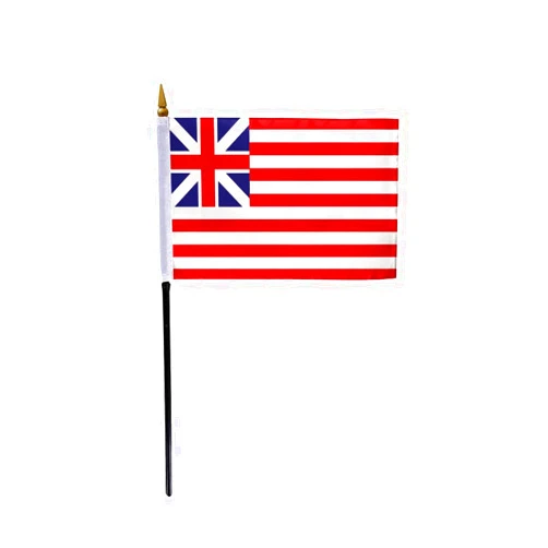 A.G.A.S Manufacturing Group AGAS Mini Grand Union UK Historical Stick Flags - 4x6 inch Polyester with 10
