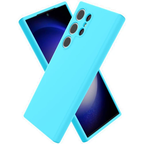 CUZMIGO for Samsung Galaxy S23 Ultra Case, Soft Liquid Silicone Phone Cover with Color Variety, Slim Fit Shockproof Camera Protection Thin Cute Case for Women and Girl, Neon Color, Glacier Blue, 6.8“
