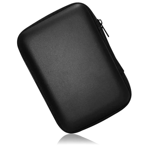 SYIDINZN Hard Drive Carrying Case Storage Organizer Bag Multi-Purpose Universal Carry Pouch Compatible with Western Digital WD Elements Seagate, 2.5’’ EVA Shockproof Travel Case (Black)