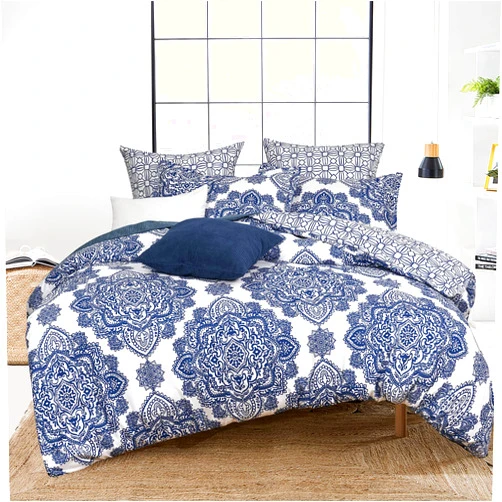 PHF Ultra Soft Paisley Duvet Cover Twin Size, Printed Bedding Set 2 Pieces, Comfy Farmhouse Pattern Duvet Cover Set with 1 Pillow Shams, Zipper Closure and 6 Ties, 68
