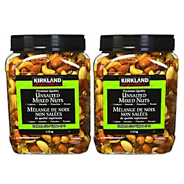 Kirkland Signature Extra Fancy Unsalted Mixed Nuts 2.5 (LB) - PACK OF 2 2.5 Pound (Pack of 2)