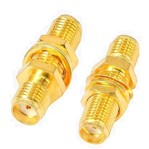 Boobrie SMA Female to SMA Female Adapter Bulkhead Panel Mount SMA Female to Female Connector SMA Antenna Jack Adapter RF Female Coaxial for 4G Antennas Wifi/GPS Antenna/Wireless LAN Devices Pack of 2