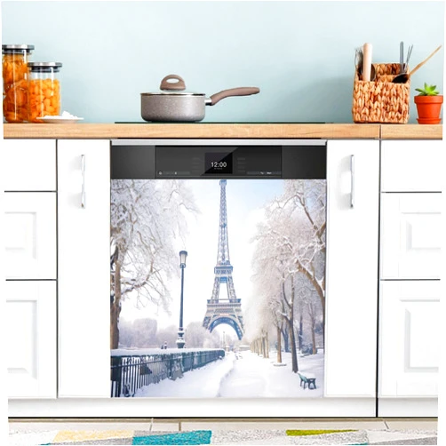 YETTASBIN Paris Eiffel Tower Dishwasher Magnet Cover, Reuseable Kitchen Fridge Door Magnet Sticker, Waterproof Refrigerator Microwave Magnet Cover Holiday Party Home Decor, 23 x 26 Inch