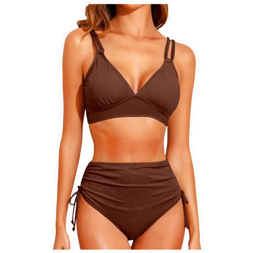 Piuwrlz Women's Summer Sexy Bikini Sets Push Up Tie Back Bra with Boyshorts Swim Suits Summer Beach Swimwear