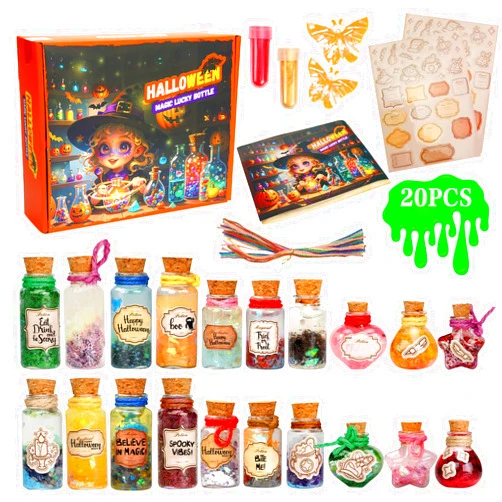 Generic Halloween Fairy Potion Bottle-Magic Mix Bottle Halloween Garden Decoration Birthday Toy for Girls 6-12 Girls to Create Fairy Potion Craft Fairy Potion Bottle