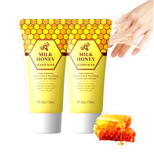 Wenrny Milk Honey Peel Off Hand Wax for Women Men,2 Pack Exfoliating Hand Peeling Film-Deep Cleansing,Moisturizing,Exfoliating,Smoothing,Hands Care Paraffinfor Dry Rough Cracked Hands,1.76 Oz