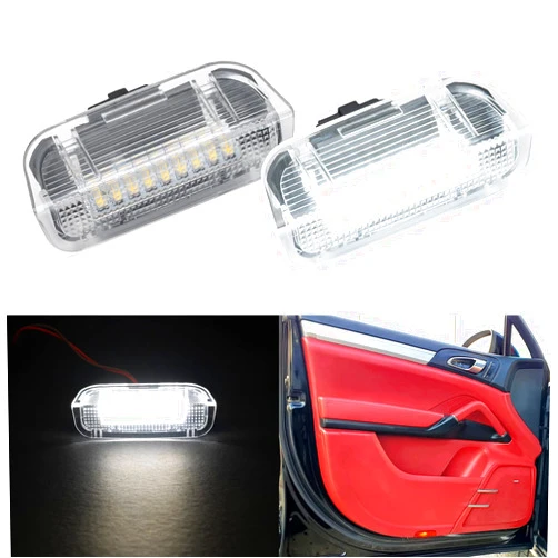 NSLUMO LED Courtesy Step Lights Replacement for 2011-2018 Porsche Cayenne 958, 12-19 Porsche 911 991, 18-SMD Xenon White Led Door Welcome Light Warning Interior Puddle Lamps Assembly CAN-bus Error Free
