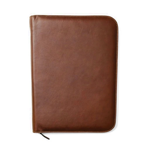 Maruse Premium Maruse Leather Portfolio Padfolio - Executive Folio for Men and Women with Zipper, Folio Document Organizer, Laptop Sleeve, iPad Case and Folder - Made in Italy, Brown