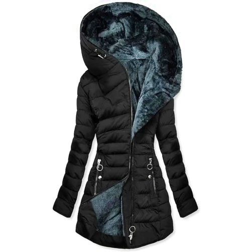 SHOPESSA Winter Coats for Women Waterproof Snow Sherpa Lined Quilted Jacket Women Slim Fit Winter Coat Plush Hooded Jacket
