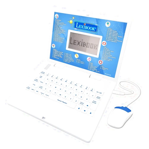 LEXIBOOK JC598i1_01 Educational and Bilingual Laptop French/English-Toy for Children with 124 Activities to Learn Mathematics, Dactylography, Logic, Clock Reading, Play Games and Music