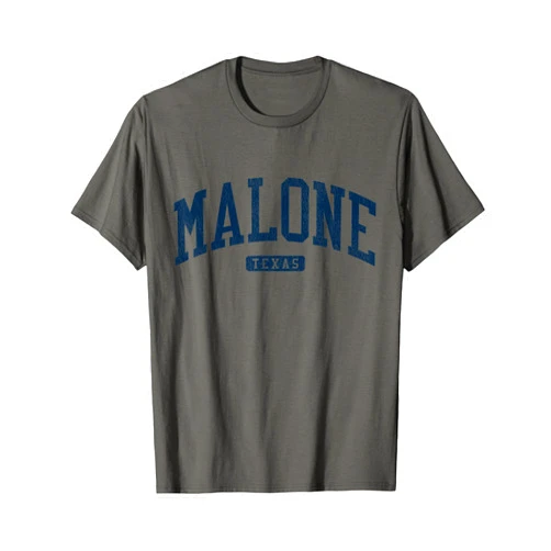 Jim Shorts - Malone Texas T-shirts & Tees Malone Texas TX College University Style Blue T-Shirt