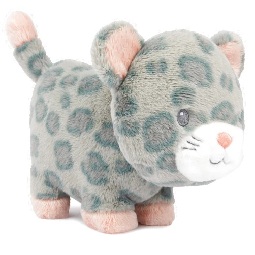 GUND Baby Safari Friends Collection Plush Leopard with Chime, Sensory Toy Stuffed Animal for Babies and Newborns, Gray/Pink, 7