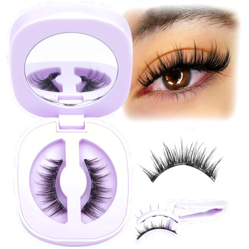 ALICROWN HAIR Magnetic Eyelashes with Applicator No Glue Needed Magnetic Lashes Strip Reusable Magnetic Eyelashes Natural Wispy Magnetic Eyelashes without Eyeliner 1 Pair