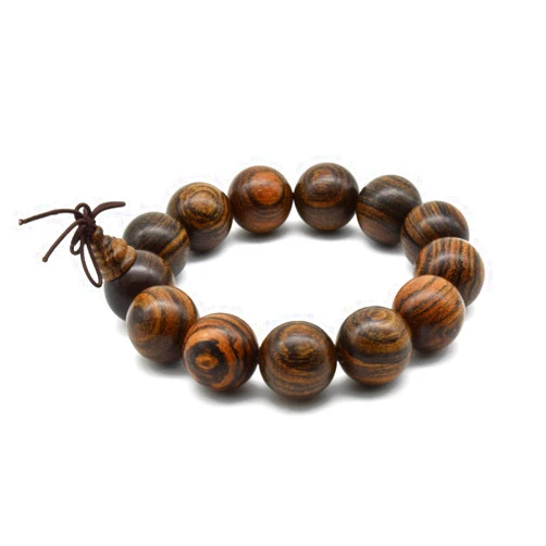 Zen Dear Unisex Natural Tigerwood Mala Beads Buddhist Prayer Bracelet Link Wrist Necklace Chain Beads