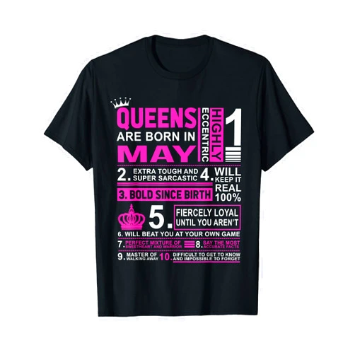 Birthday Queen Gifts For Women Click Here For More Queens Are Born In May Birthday T-Shirt