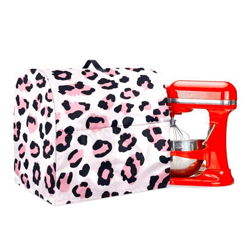 Xsehusvy Leopard Pink Cover for Mixer Washable Stand Mixer Dust Cover Wear Resistant Kitchen Aid Mixer Holder for Universal Kitchen Mixer Coffee Make Oven Kitchen Decor