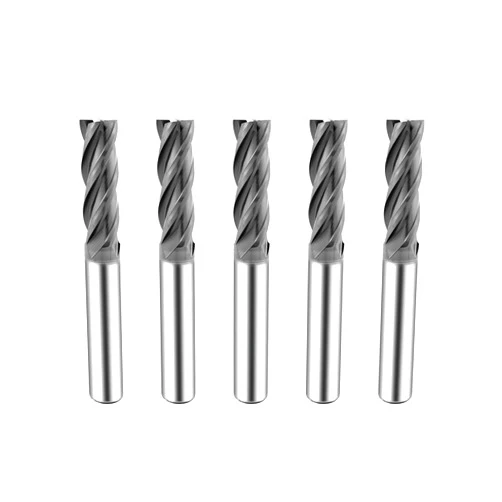 SPEED TIGER Micrograin Carbide Square End Mill - 4 Flute - ISE1/8 4T (5 Pieces, 1/8