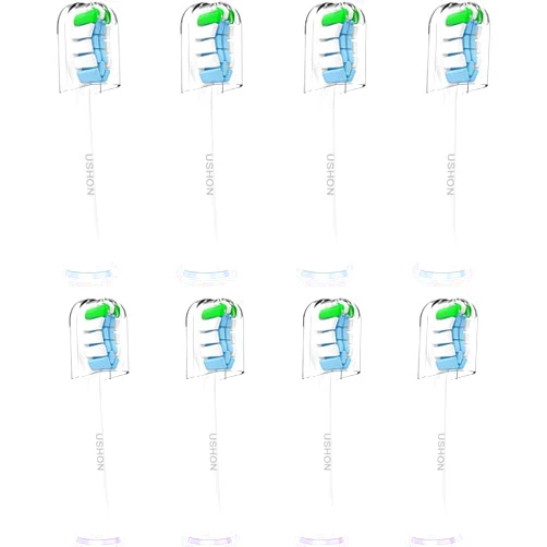 USHON Replacement Toothbrush Heads for Philips Sonicare Replacement Heads, Brush Heads Compatible with Phillips Sonicare Snap-on Electric Tooth Brushes, 8 Pack