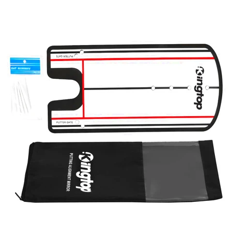 KINGTOP Golf Putting Alignment Mirror with Putting Cup Combo, Portable Swing Training Aids, Practice Putting Trainer with Hole Cup Set, Mirror Size 12”L x 6”W