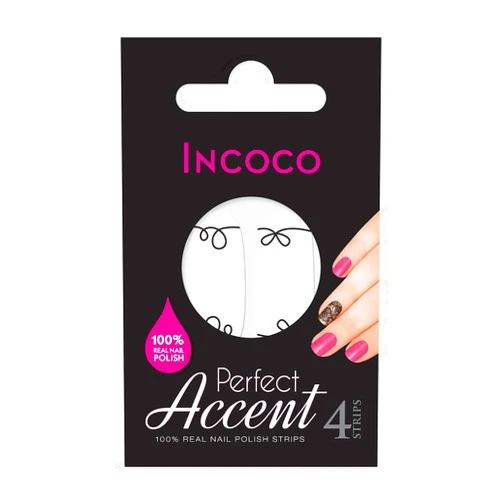 Incoco Nail Polish Strips, Scribbled Accent Nails (clear)